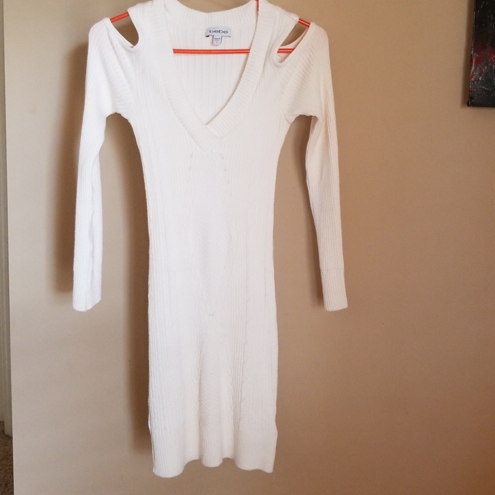 Bebe Open Shoulder Sweater Dress